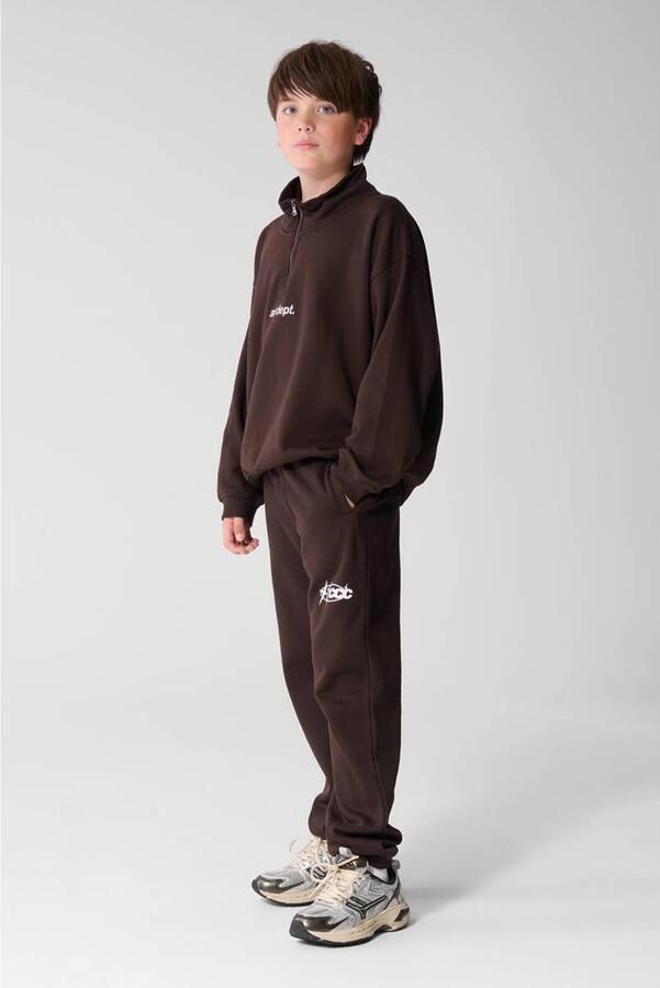 Shoeby joggingbroek met tekst donkerbruin Jongens Sweat Tekst - Foto 2