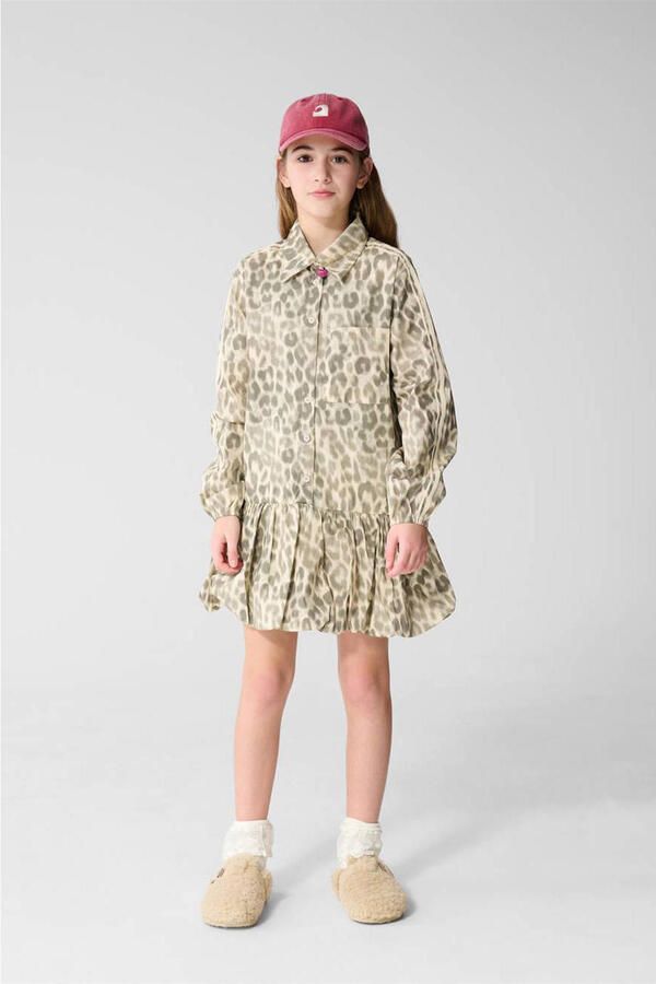 Shoeby korte jurk met panterprint bruin