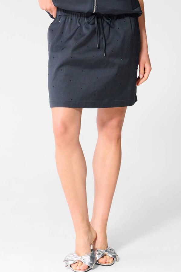 Shoeby korte rok met studs donkerblauw