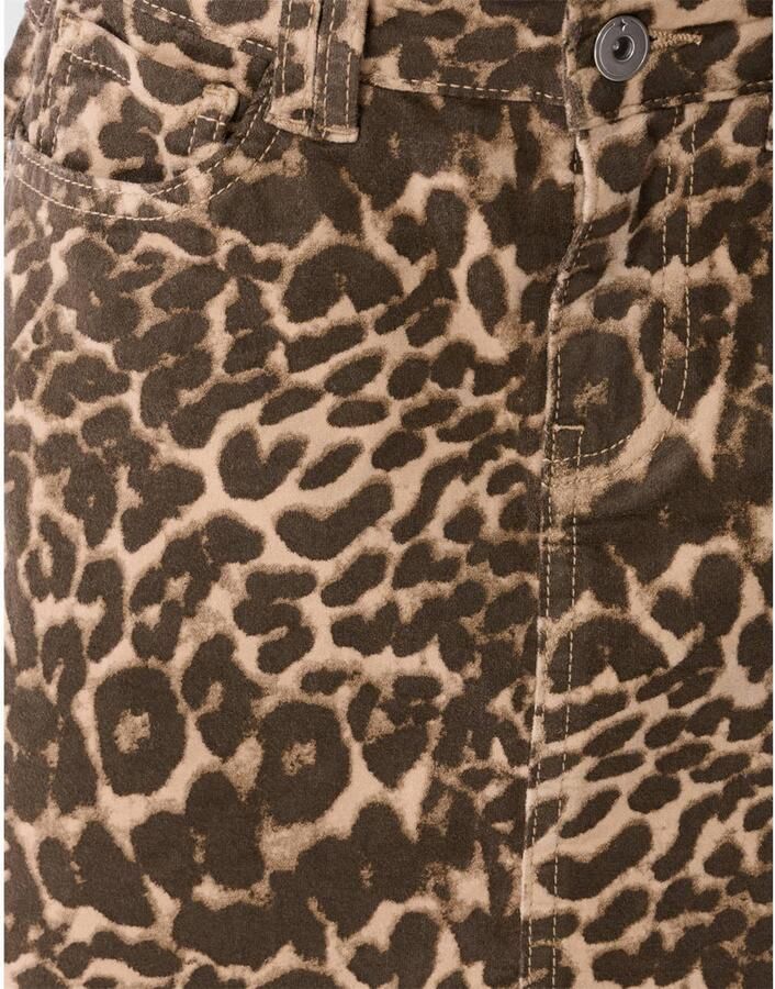 Shoeby korte spijkerrok met panterprint bruin beige - Foto 2