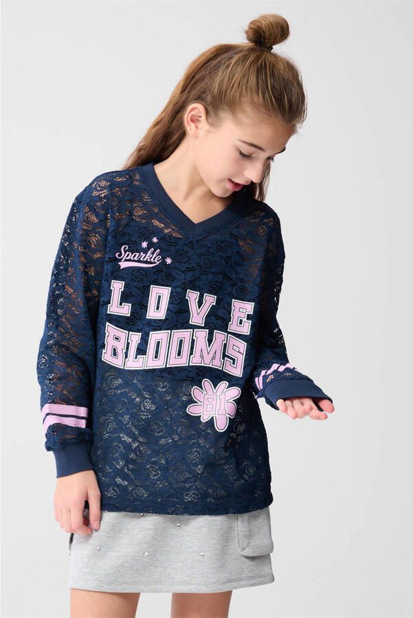 Shoeby longsleeve donkerblauw