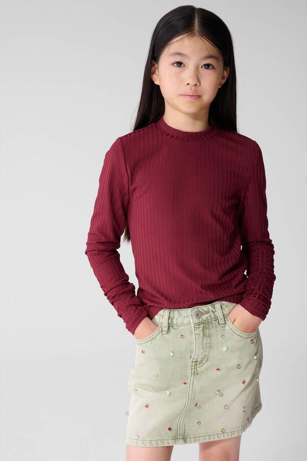 Shoeby longsleeve donkerrood