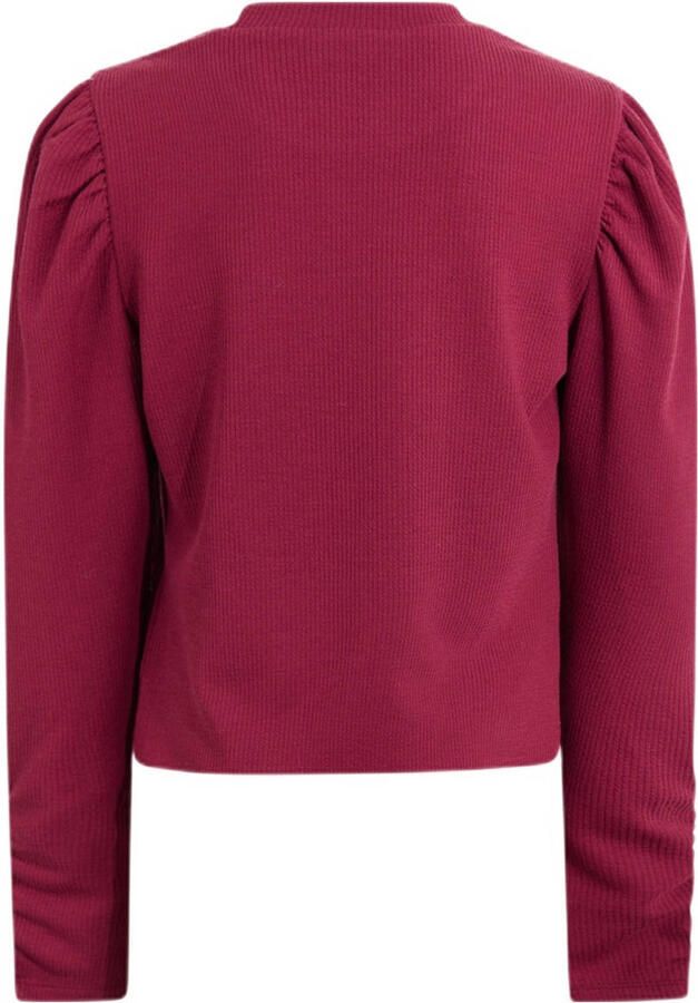 Shoeby longsleeve donkerrood rib gebreid - Foto 2
