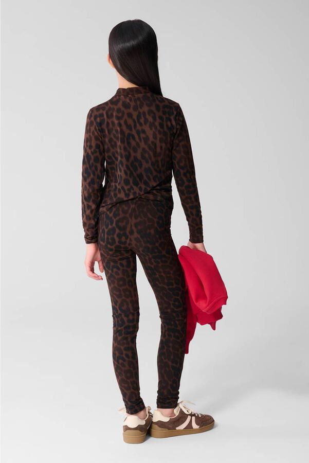 Shoeby longsleeve met panterprint donkerbruin - Foto 2