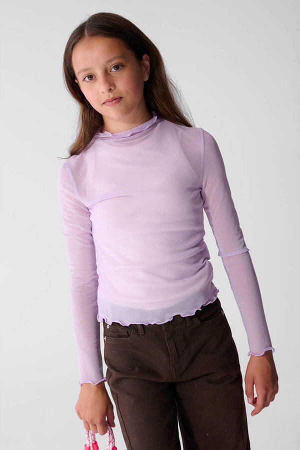 Shoeby longsleeve met ruches paars