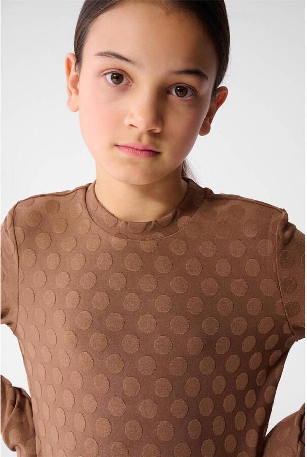 Shoeby longsleeve met stippen bruin - Foto 2