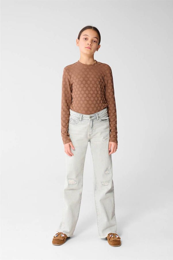 Shoeby longsleeve met stippen bruin - Foto 3