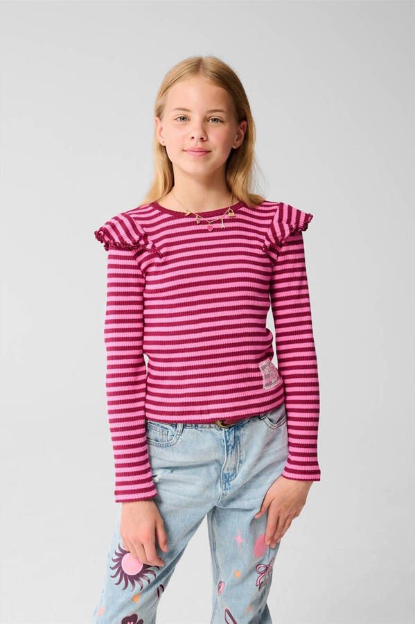 Shoeby longsleeve roze rib gebreid