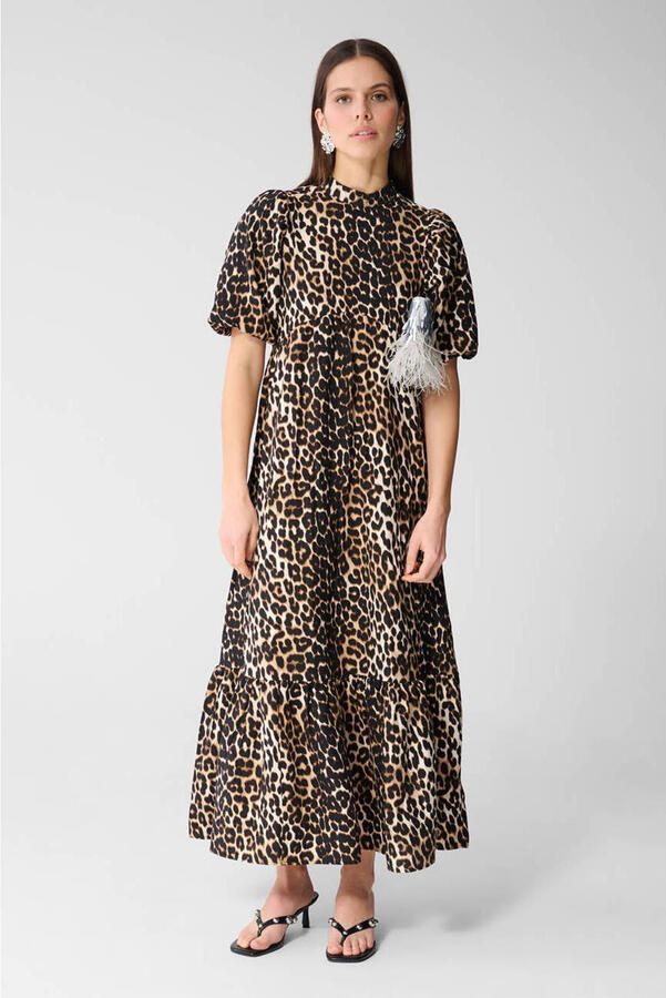 Shoeby maxi jurk met panterprint bruin