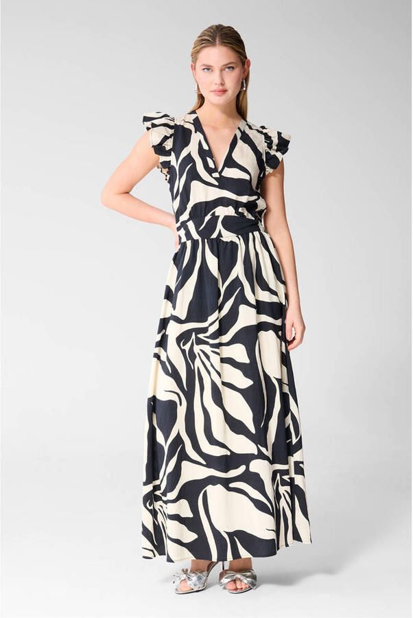 Shoeby maxi jurk met print zwart