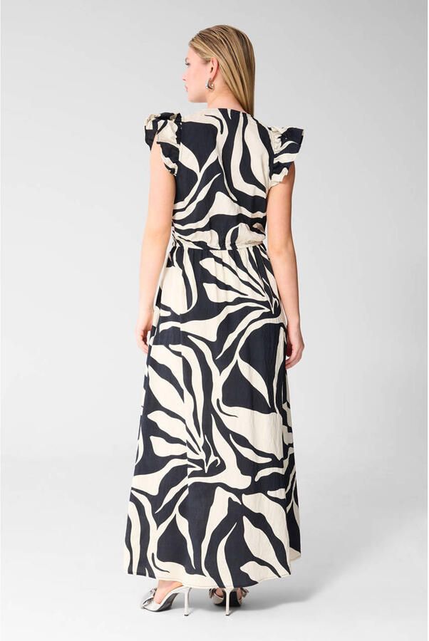 Shoeby maxi jurk met print zwart - Foto 3