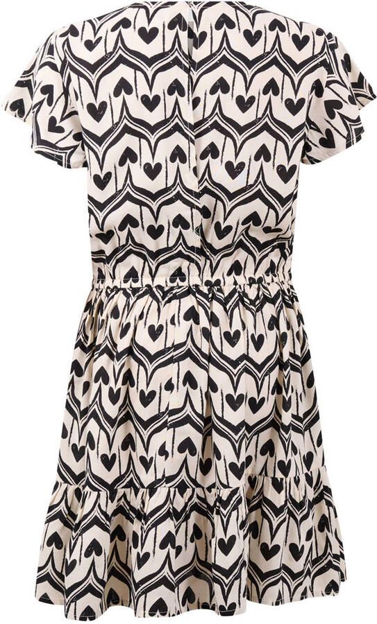 Shoeby midi jurk met plooien en print ecru - Foto 2
