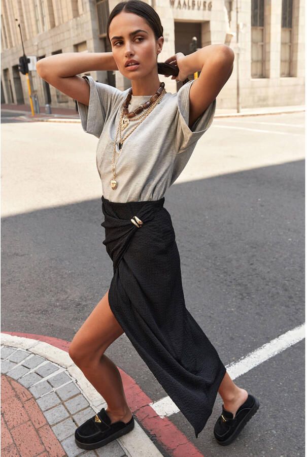 Shoeby midi rok zwart - Foto 2