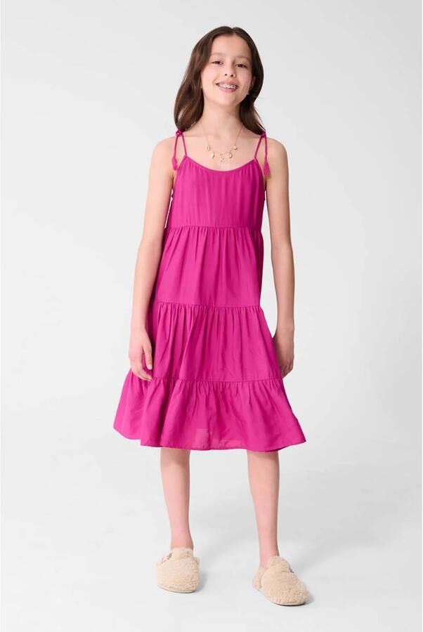 Shoeby midi zomerjurk met plooien paars
