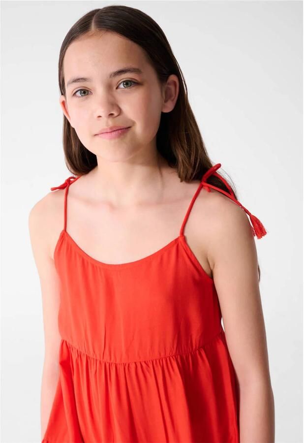 Shoeby midi zomerjurk met plooien rood