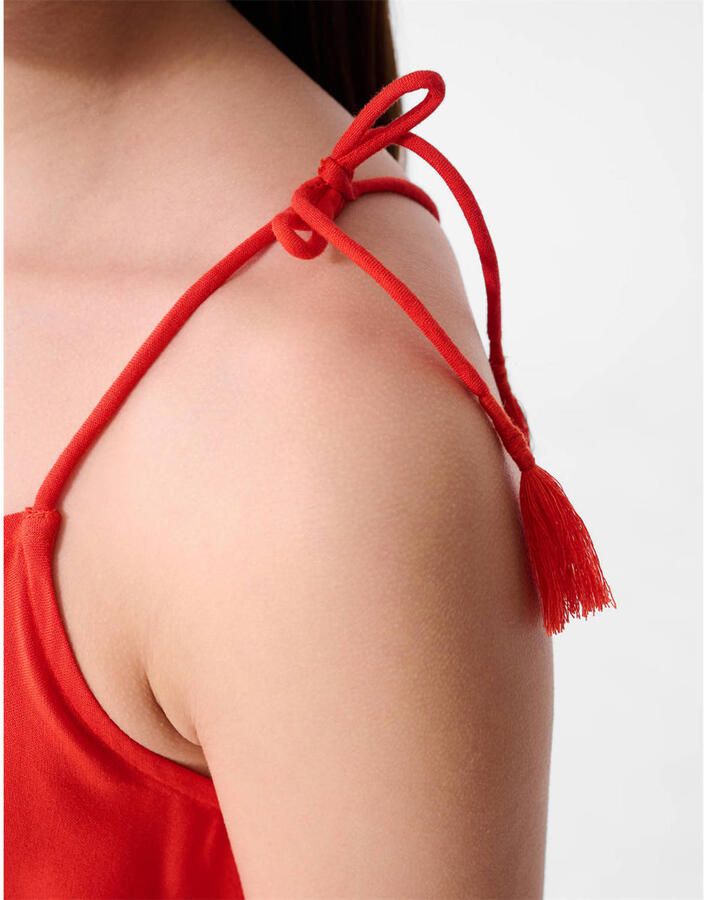 Shoeby midi zomerjurk met plooien rood - Foto 2
