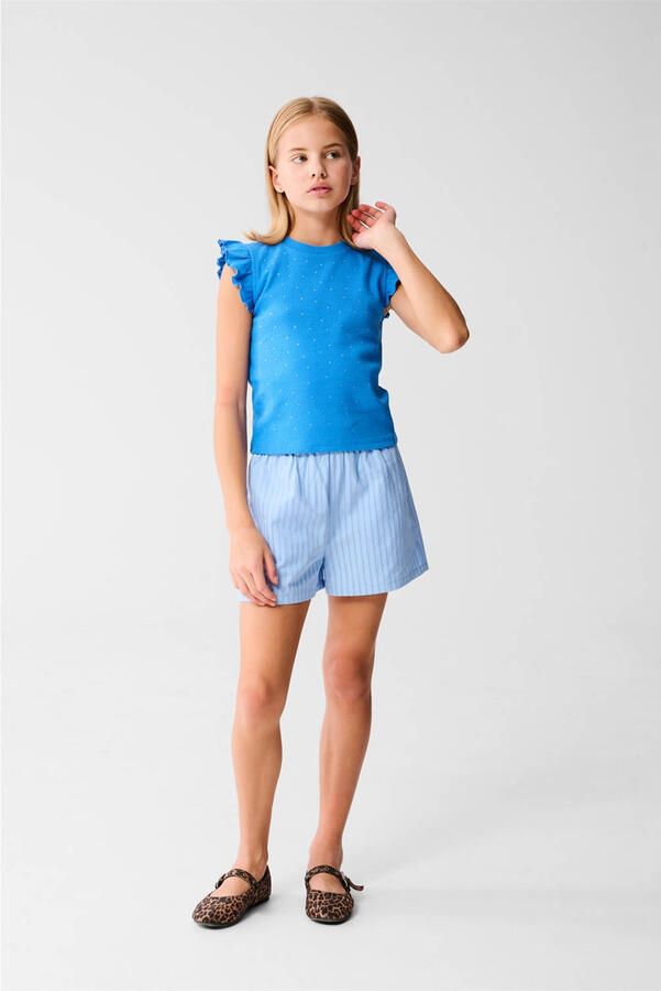 Shoeby mouwloze top blauw met glitter - Foto 3