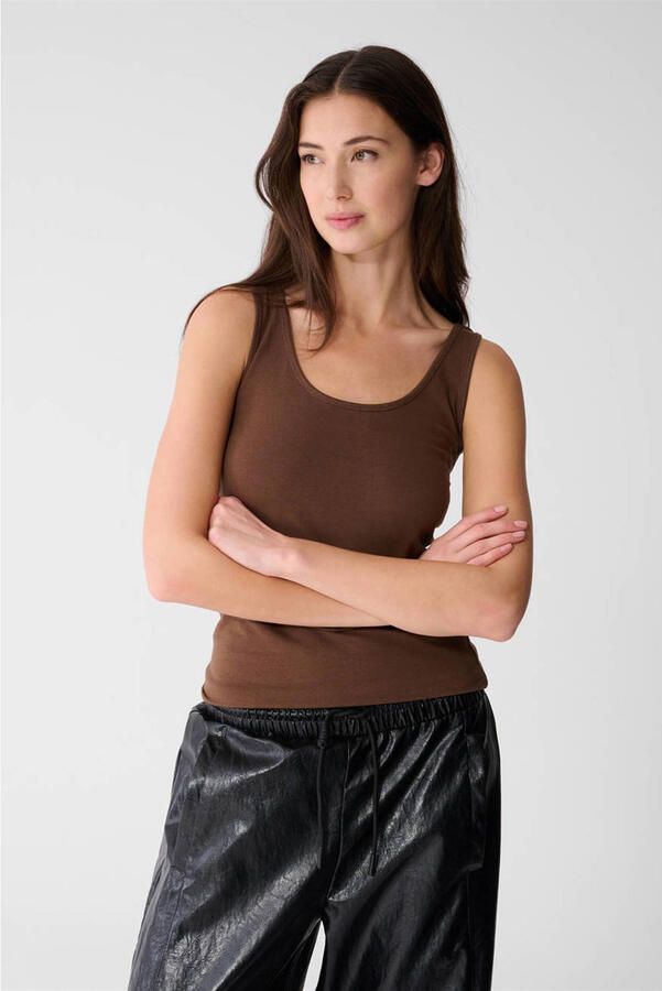 Shoeby mouwloze top bruin