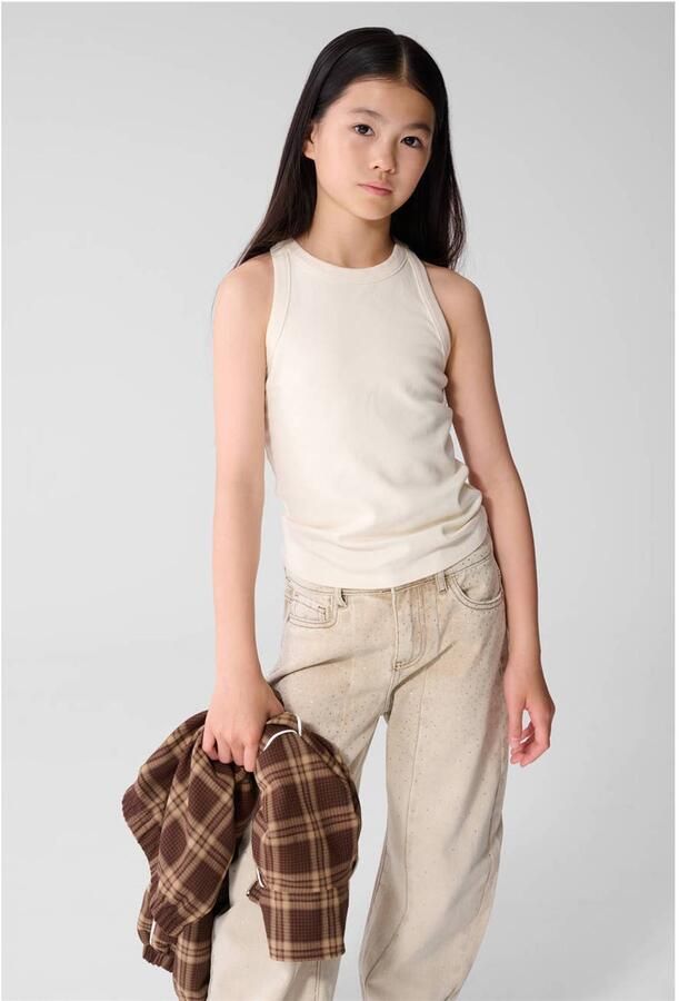 Shoeby mouwloze top bruin