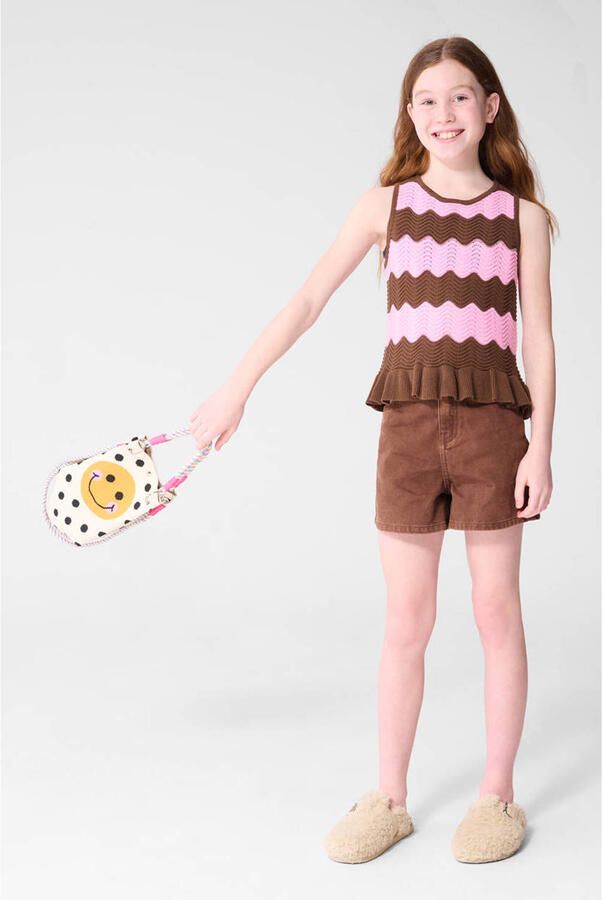 Shoeby mouwloze top gebreid bruin