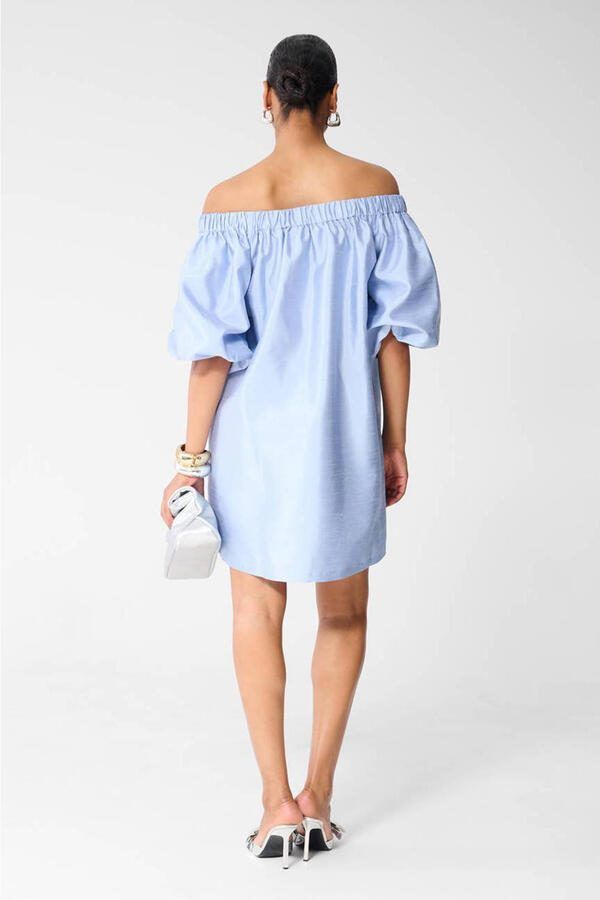 Shoeby off shoulder jurk lichtblauw - Foto 3