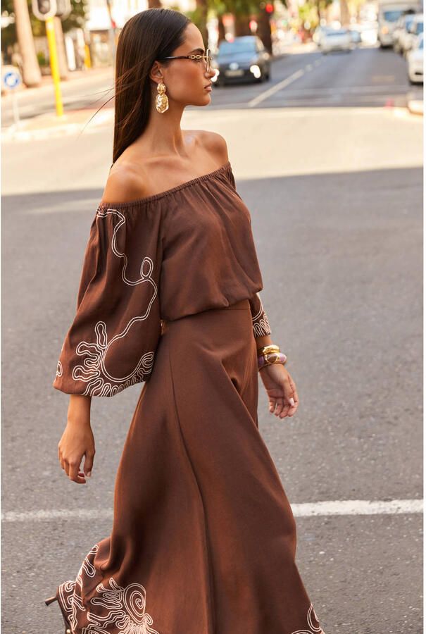 Shoeby off shoulder top bruin - Foto 2