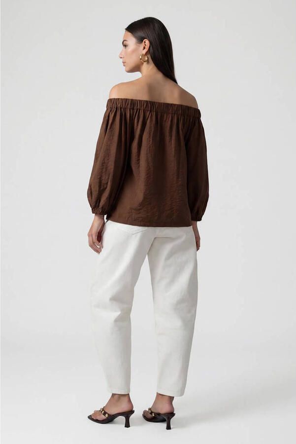 Shoeby off shoulder top donkerbruin - Foto 3