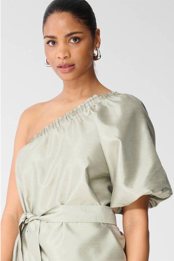 Shoeby one shoulder jurk lichtgroen