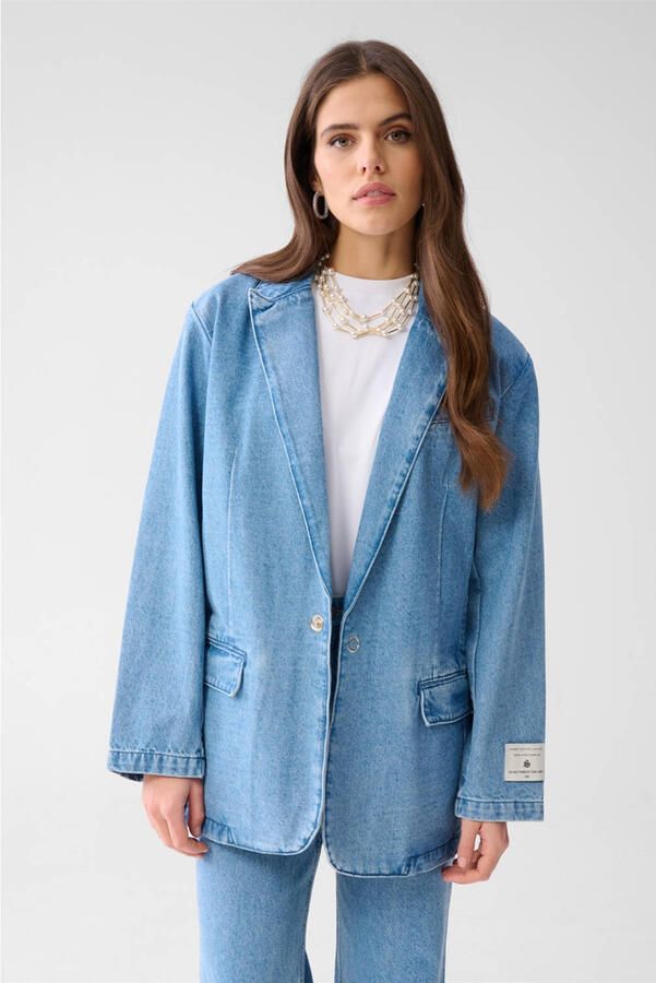 Shoeby oversized blazer medium blue denim