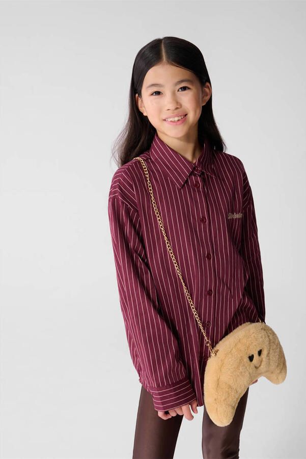 Shoeby oversized blouse met krijtstreep donkerrood