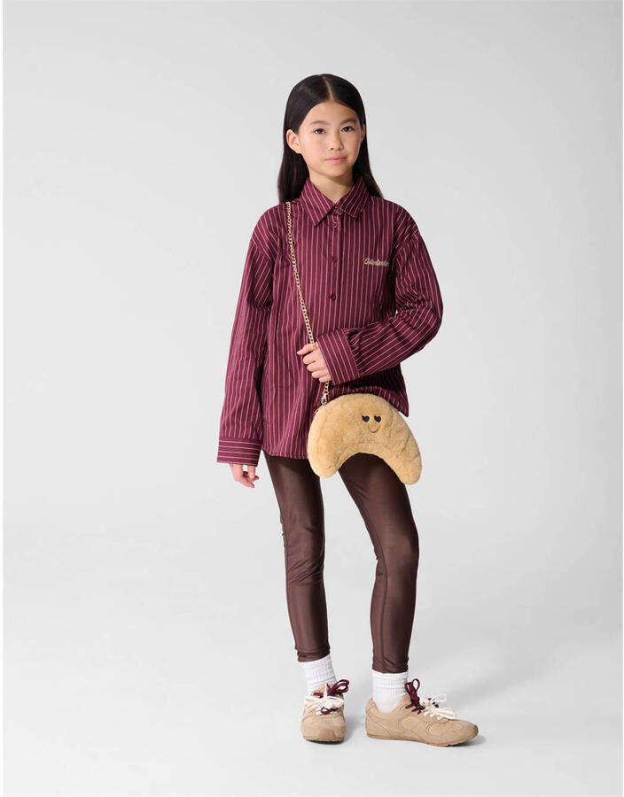 Shoeby oversized blouse met krijtstreep donkerrood - Foto 2