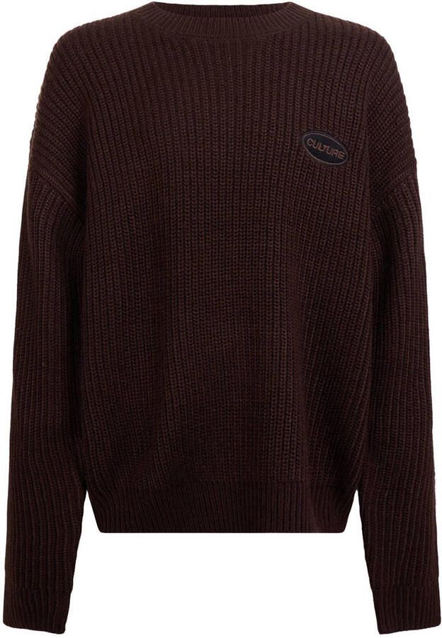 Shoeby oversized gebreide trui donkerbruin
