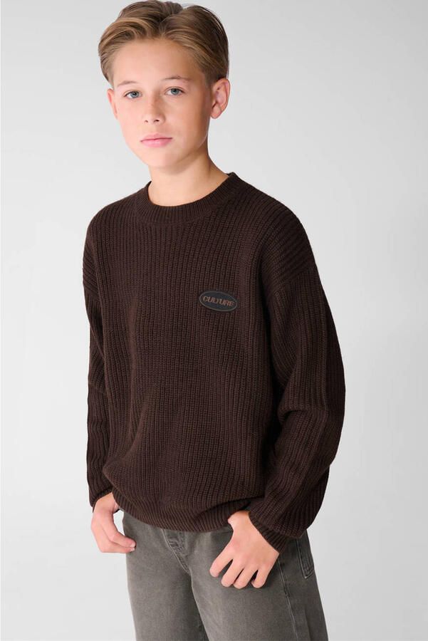 Shoeby oversized gebreide trui donkerbruin