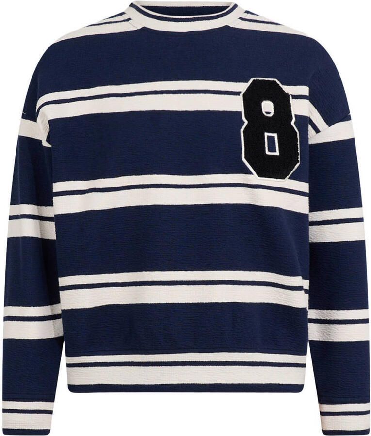 Shoeby oversized gestreepte sweater donkerblauw