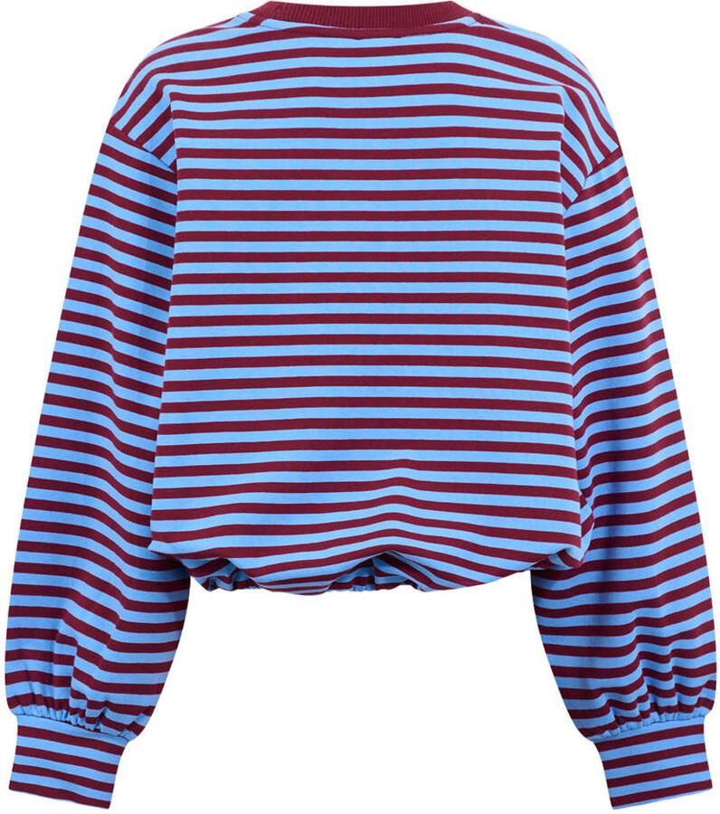 Shoeby oversized gestreepte sweater met strass-steentjes blauw - Foto 2