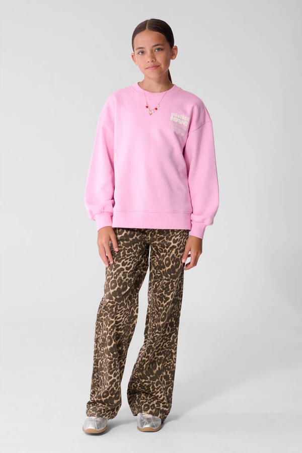 Shoeby oversized sweater met backprint roze