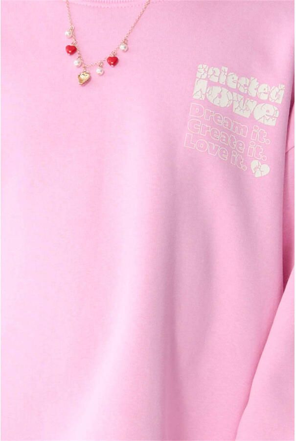 Shoeby oversized sweater met backprint roze - Foto 2