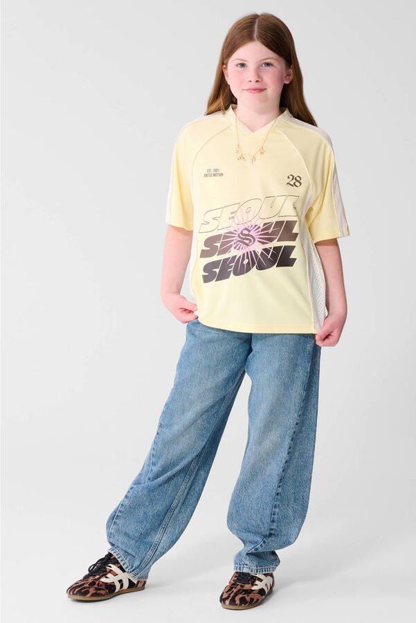 Shoeby oversized T-shirt met print lichtgeel - Foto 3