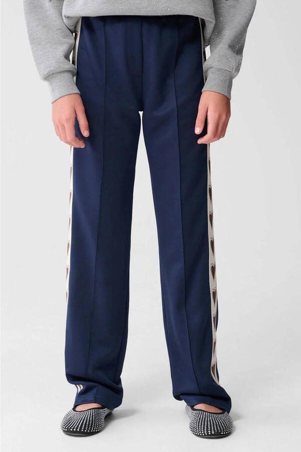 Shoeby pantalon met hartjes donkerblauw