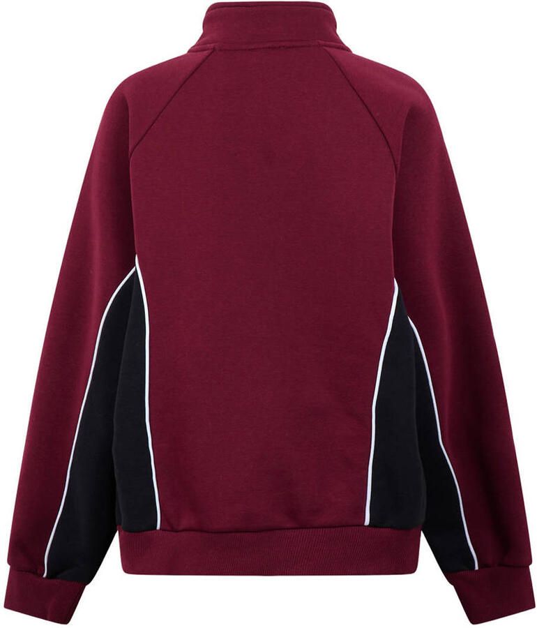Shoeby rechtvallend sweatvest met tekst donkerrood - Foto 2