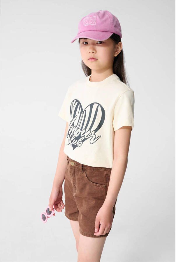 Shoeby rechtvallend T-shirt met print ecru
