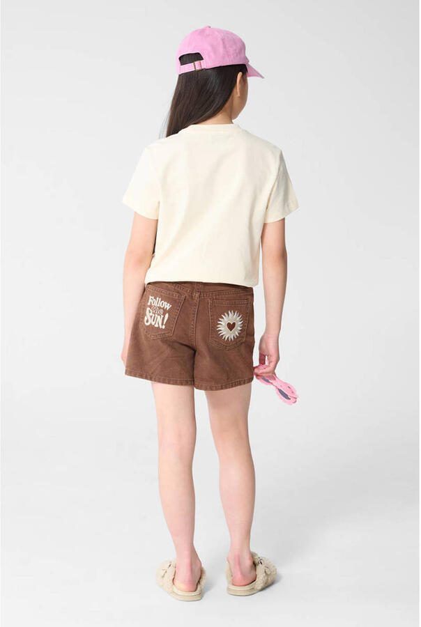Shoeby rechtvallend T-shirt met print ecru - Foto 2