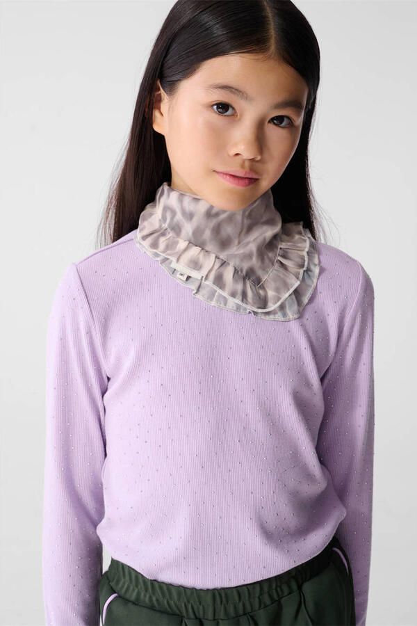 Shoeby rechtvallende longsleeve met strass-steentjes paars