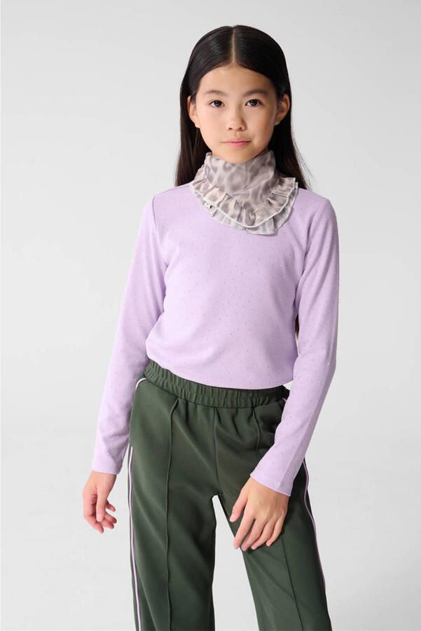 Shoeby rechtvallende longsleeve met strass-steentjes paars - Foto 3
