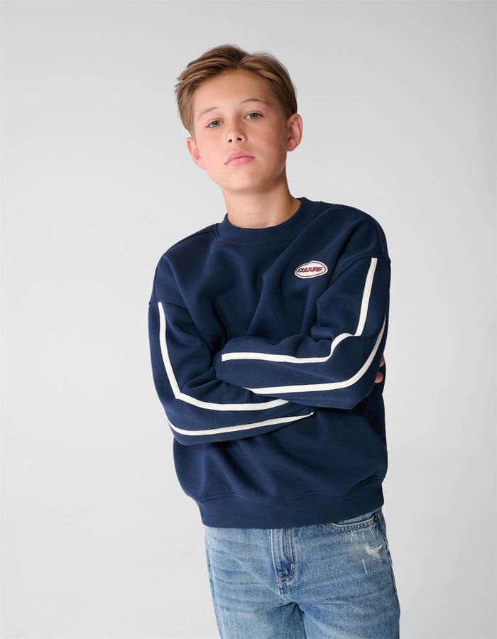 Shoeby rechtvallende sweater met tekst donkerblauw
