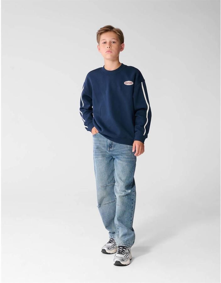 Shoeby rechtvallende sweater met tekst donkerblauw - Foto 2