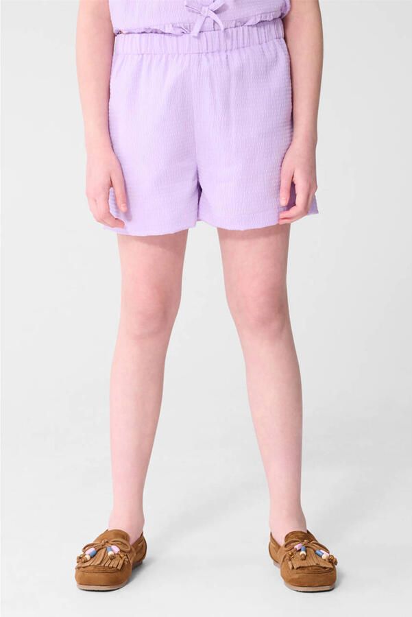 Shoeby regular casual short lila met textuur