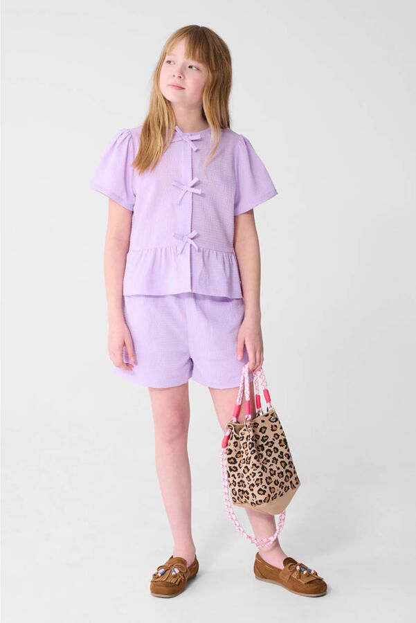 Shoeby regular casual short lila met textuur - Foto 2