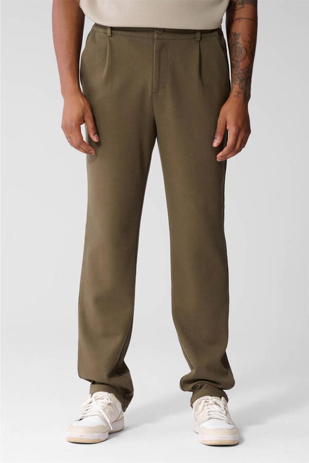 Shoeby regular fit casual broek donkergroen