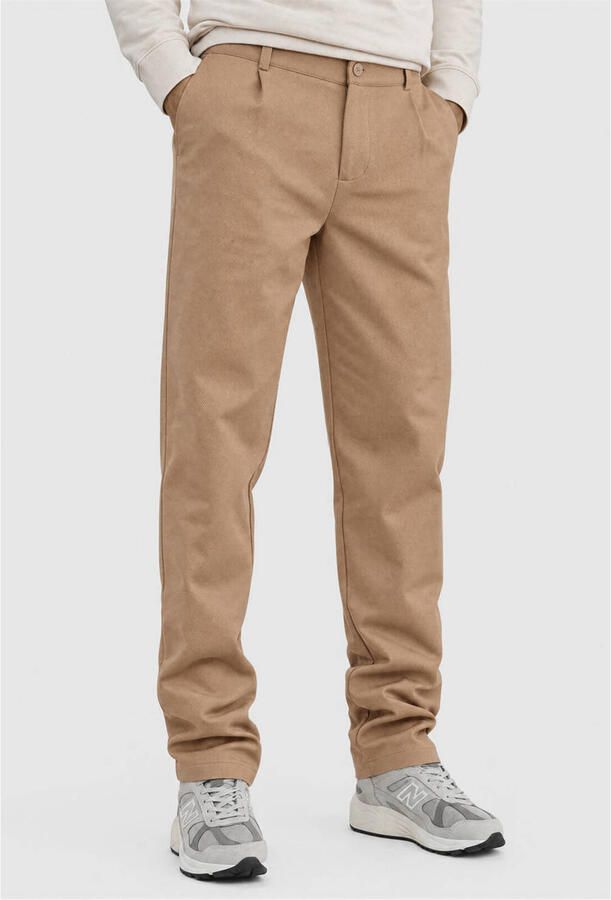 Shoeby regular fit casual broek lichtbruin